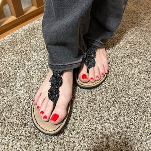 Floral Leather Sandal